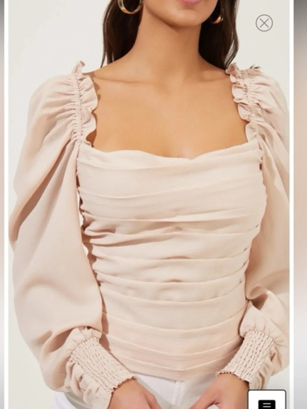ASTR THE LABEL Puff Sleeve Blouse M  15” + p2p Light Blush EUC